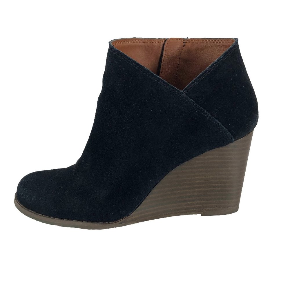LUCKY BRAND like new leather wedge ankle bootie - SZ 10